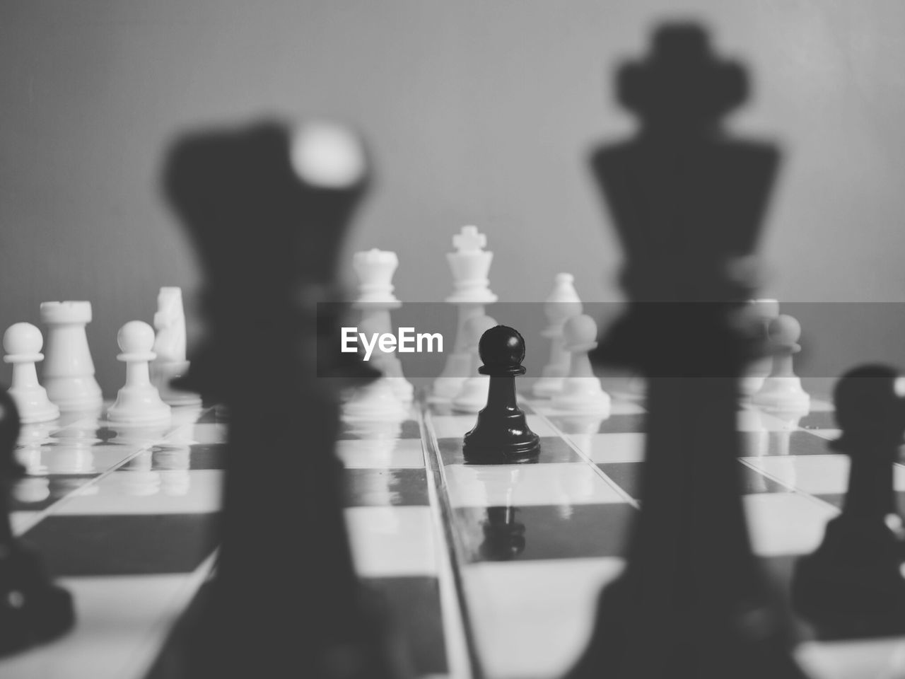 Close-up of chess pieces