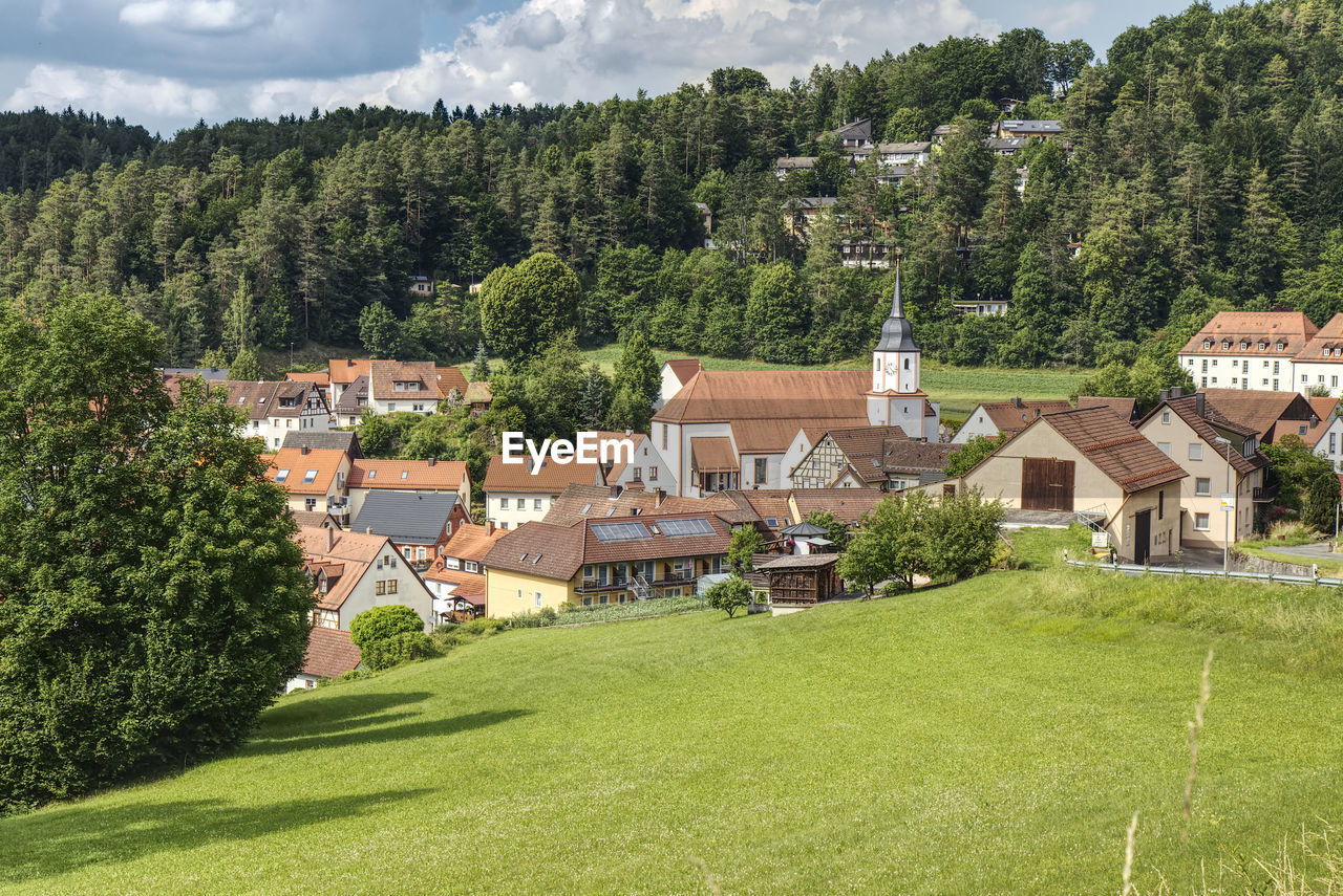 Scenic view of an upper franconian village in summer