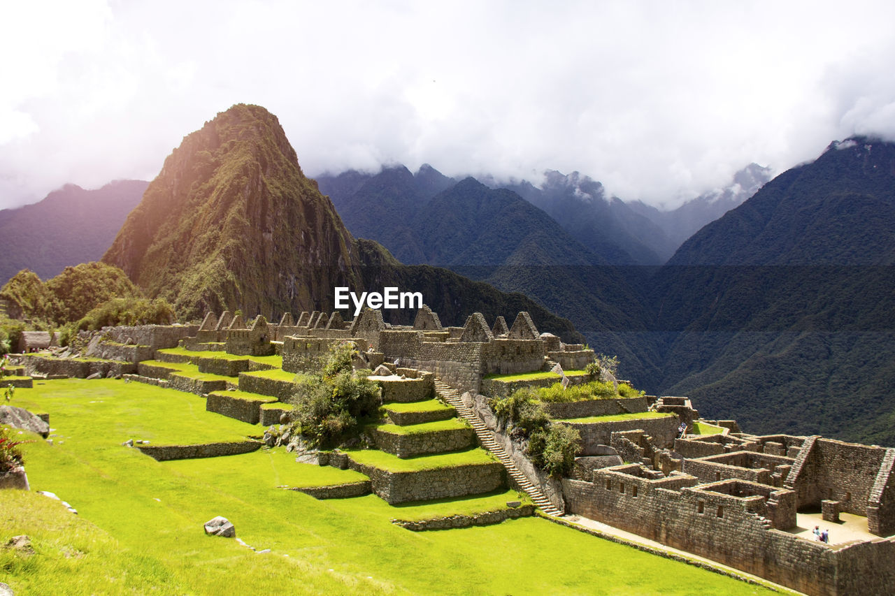 Landscape view of machu picchu in peru. south america famous world herritage of world.