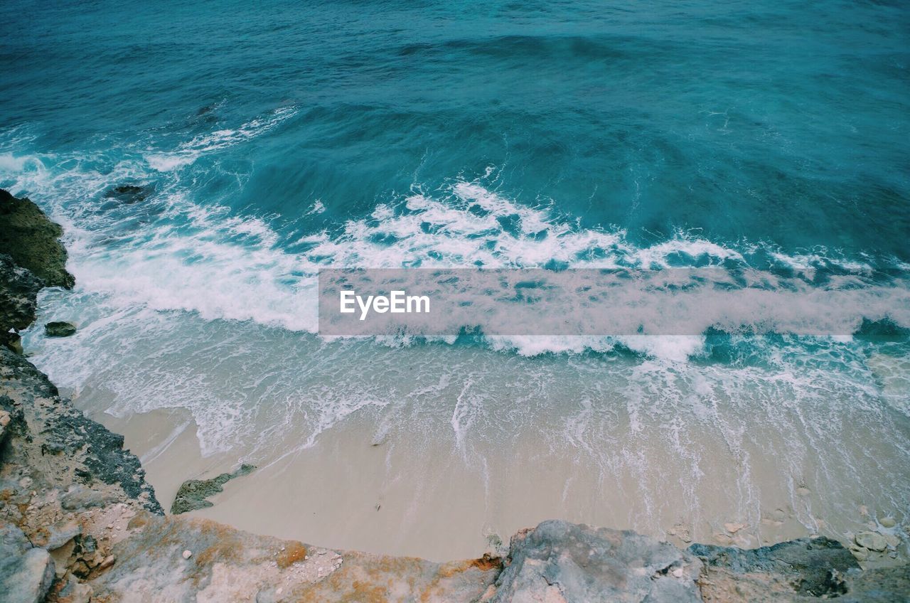 High angle view of beach