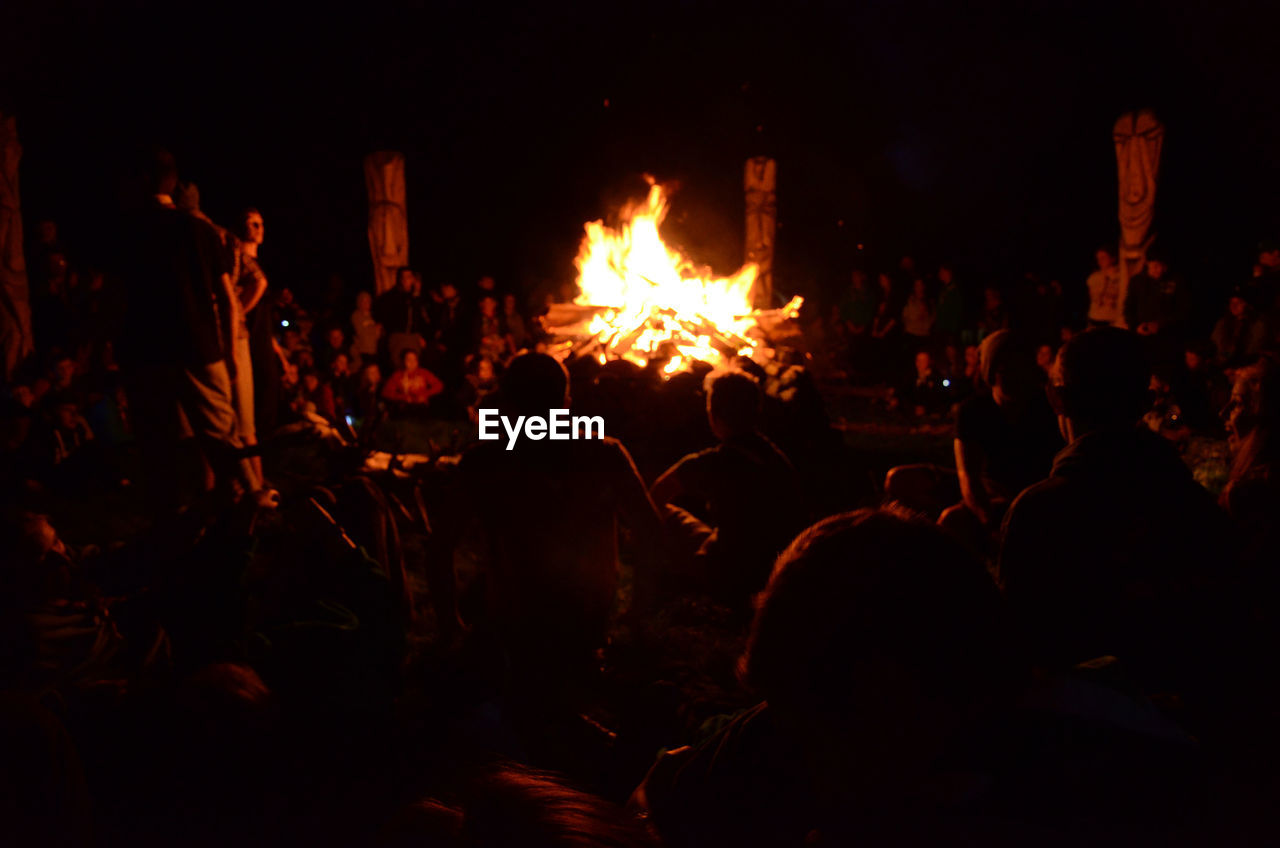 VIEW OF FIRE CRACKERS AT NIGHT