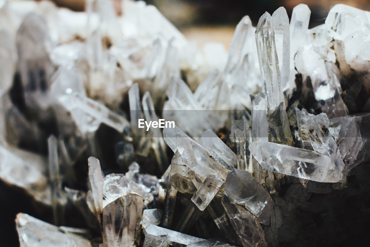 Close-up of quartz crystals