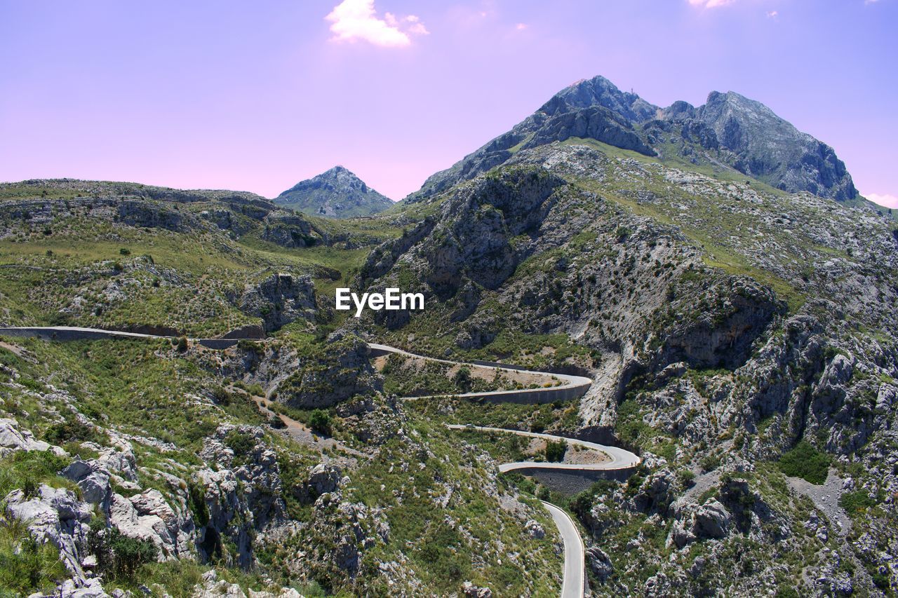 Scenic view of mountains against sky