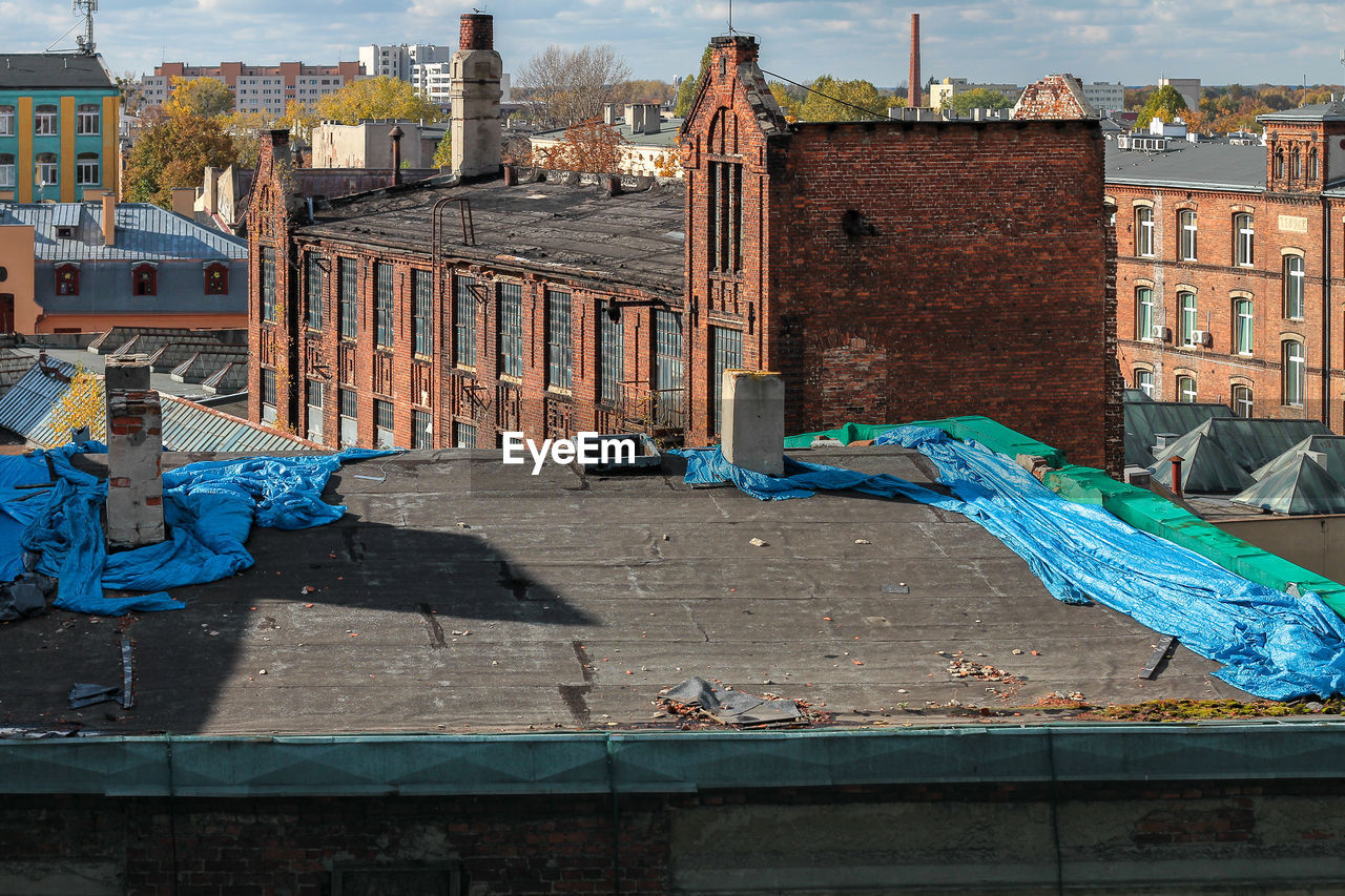 high angle view of buildings