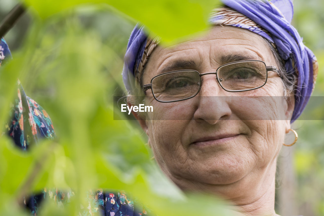 Close-up portrait of senior woman