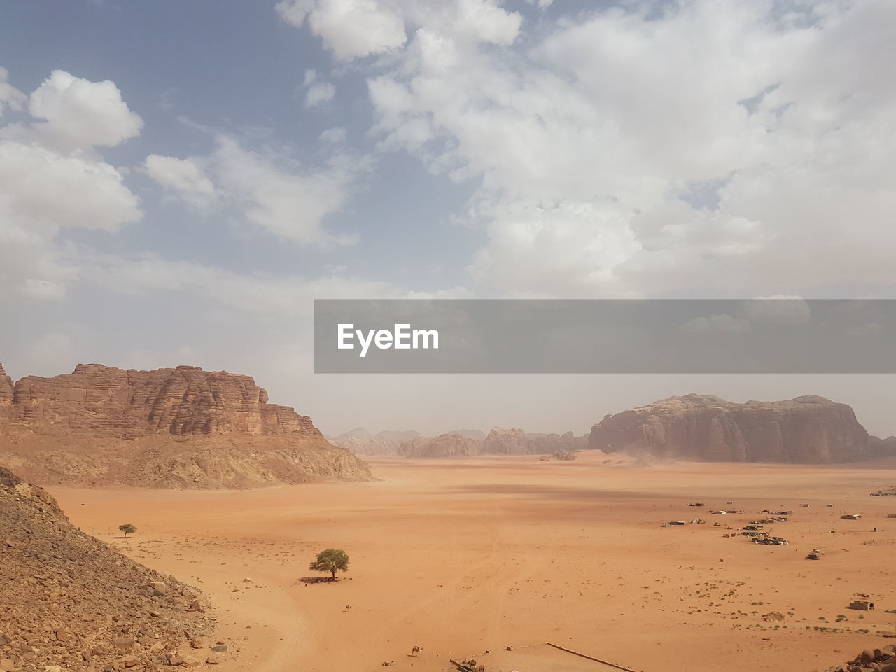 Scenic view of desert against sky