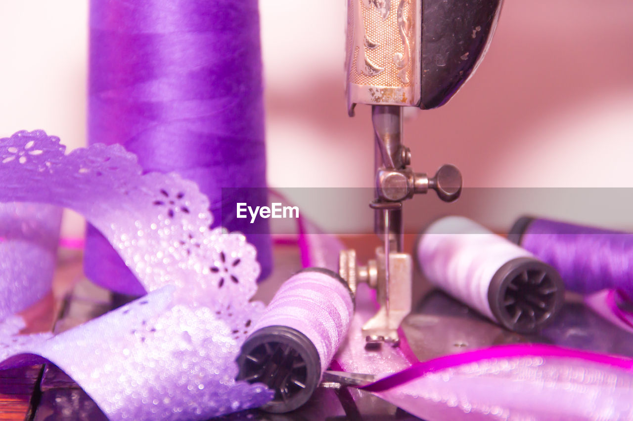 CLOSE-UP OF PINK MACHINE