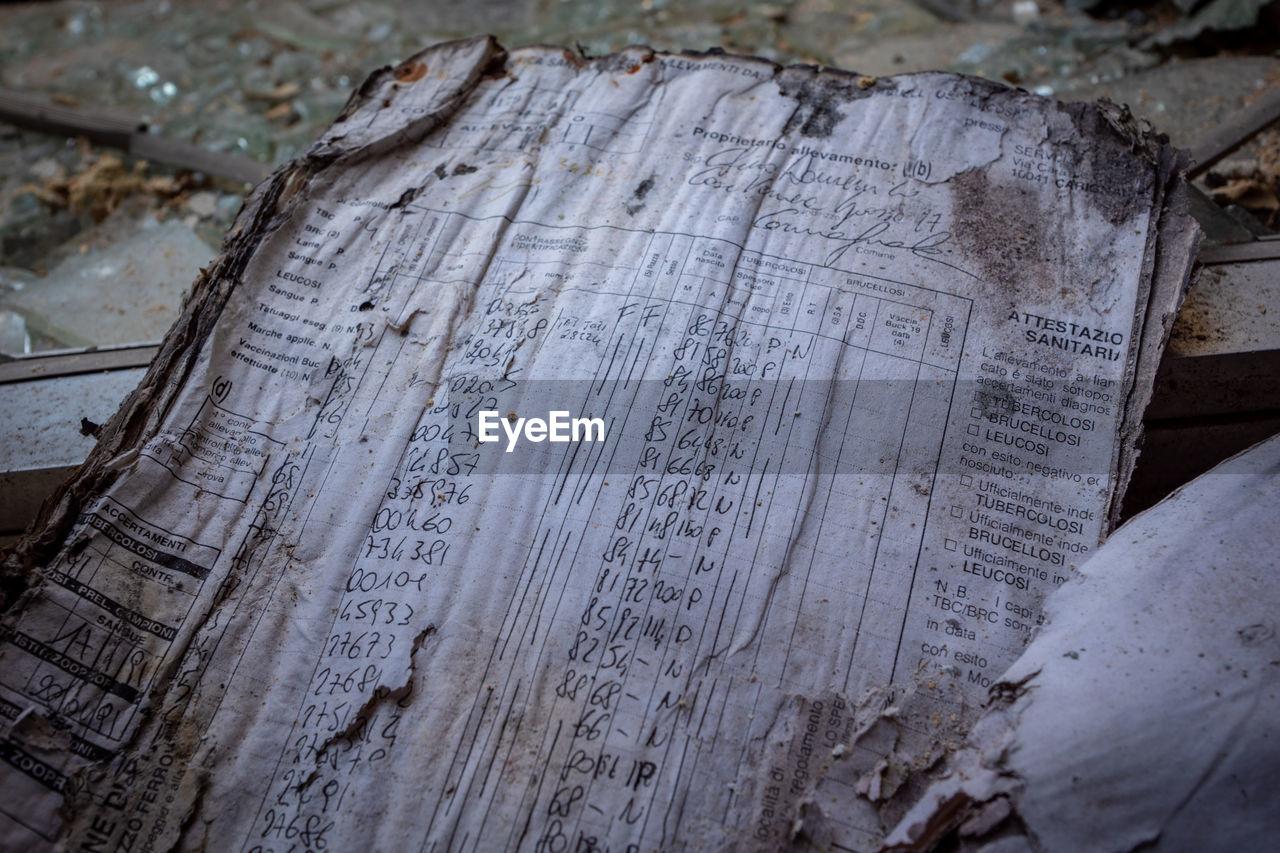 HIGH ANGLE VIEW OF TEXT ON WOOD