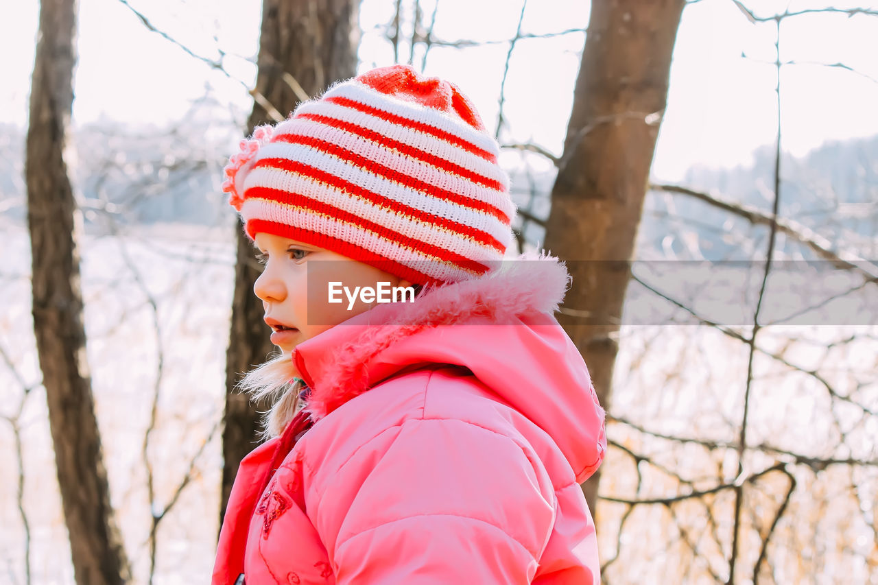 Portrait of girl in forest