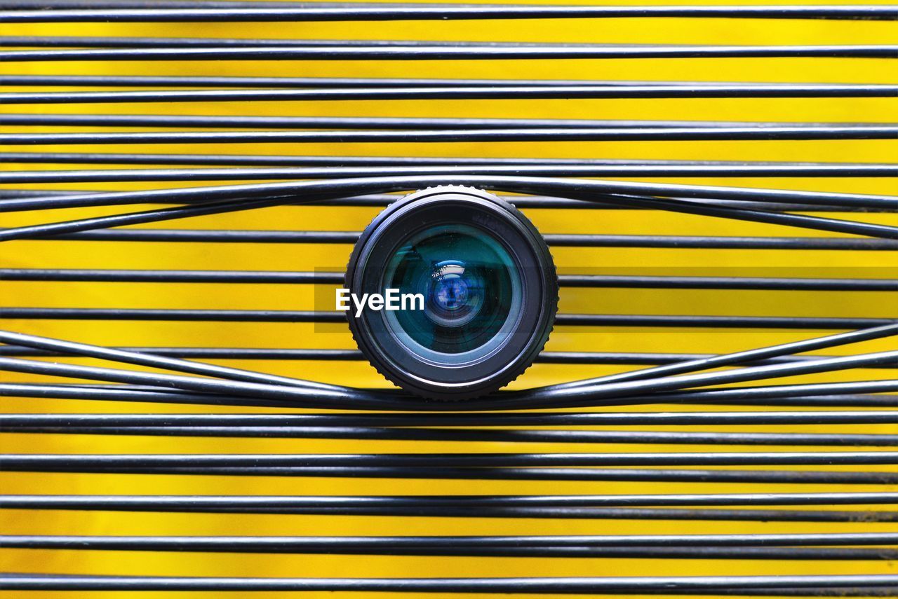 Lens on window blinds