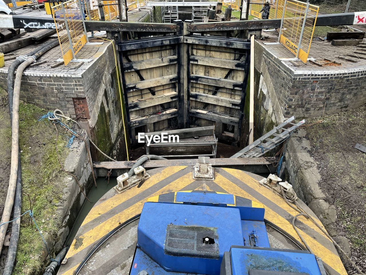 HIGH ANGLE VIEW OF AN ABANDONED FACTORY