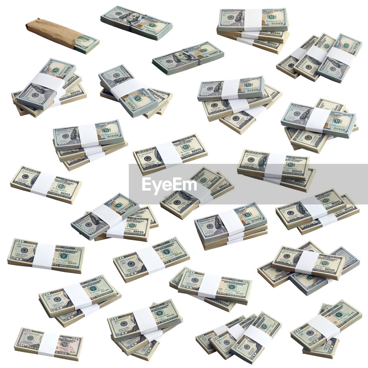 finance, currency, large group of objects, business, paper currency, wealth, white background, cut out, abundance, studio shot