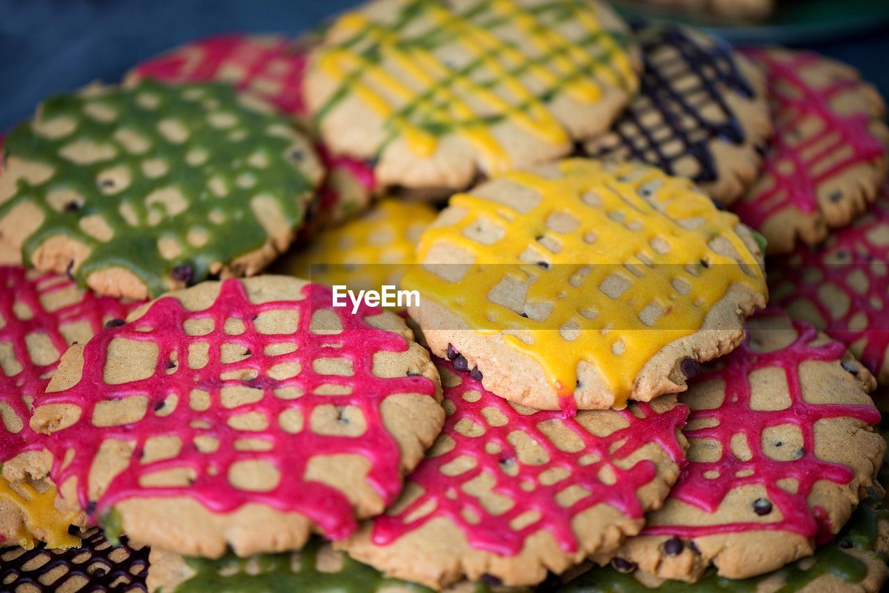 Colorful homemade icing cookies