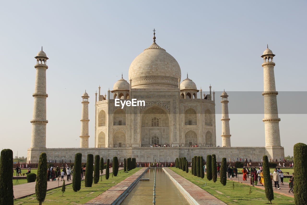 low angle view of historic building against clear sky