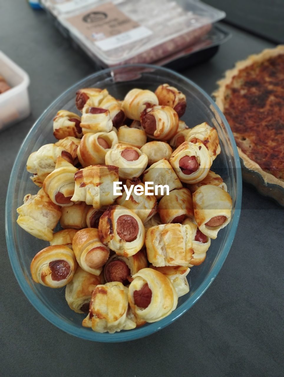 High angle view of food in plate on table