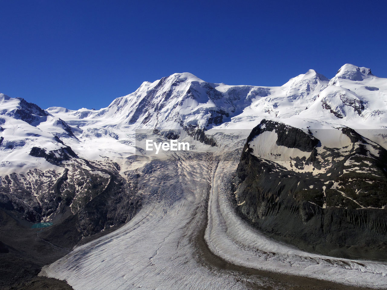 Gorner glacier valley glacier monte rosa massif zermatt valais, switzerland
