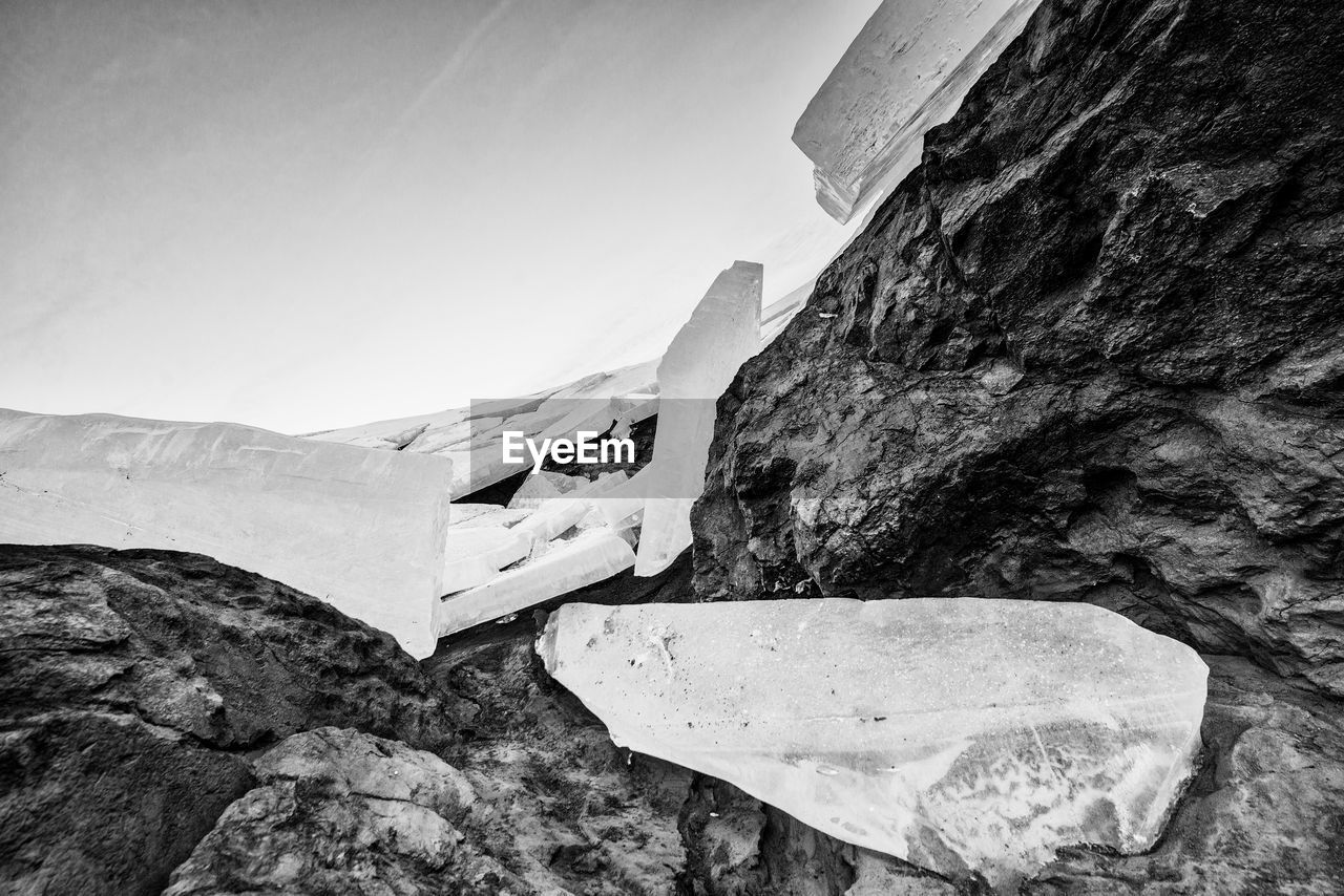 Scenic view of mountains against clear sky