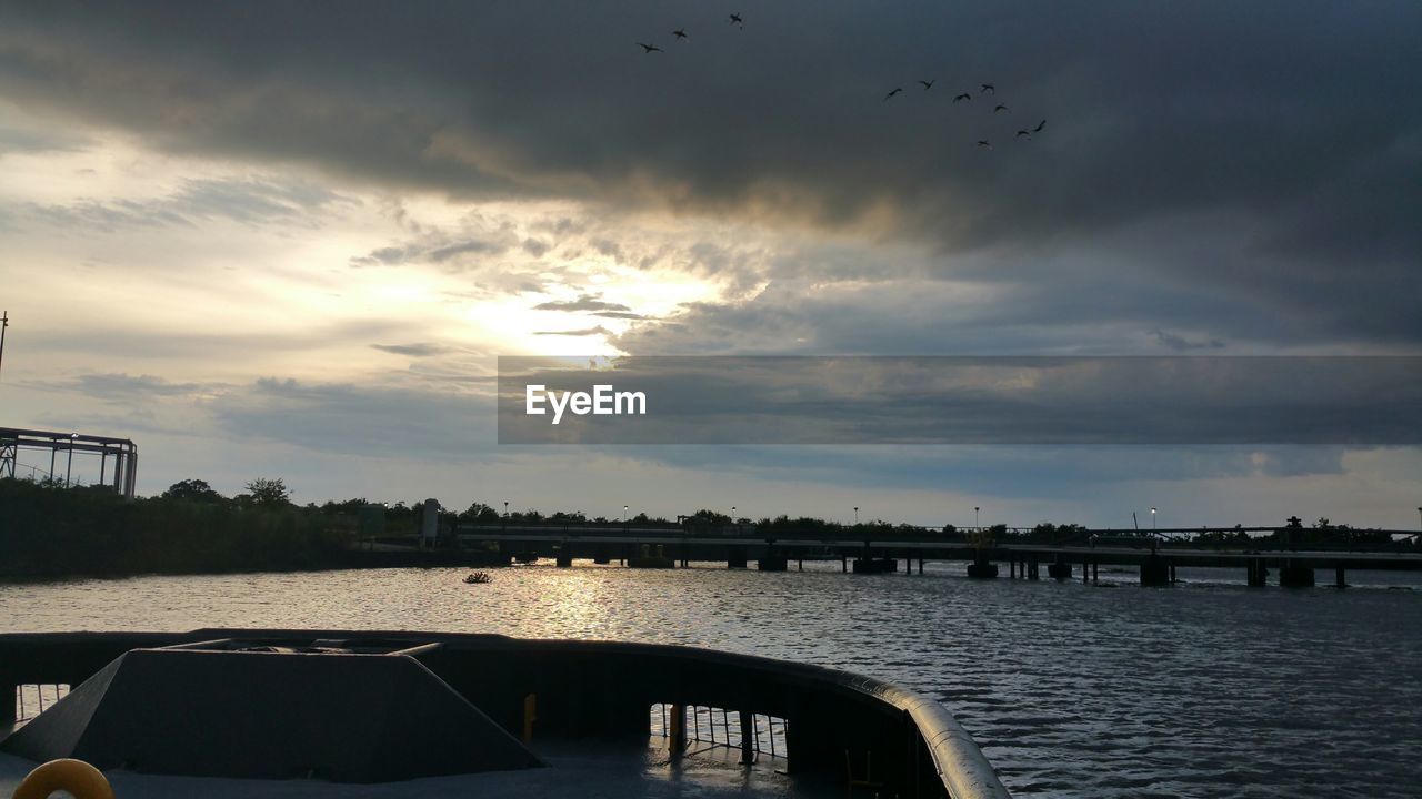 SCENIC VIEW OF SEA AT SUNSET