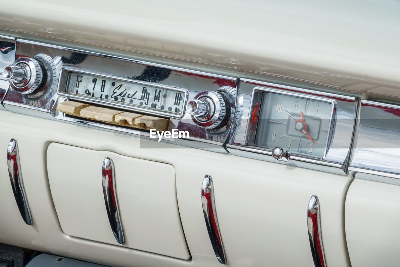 Interior of vintage car