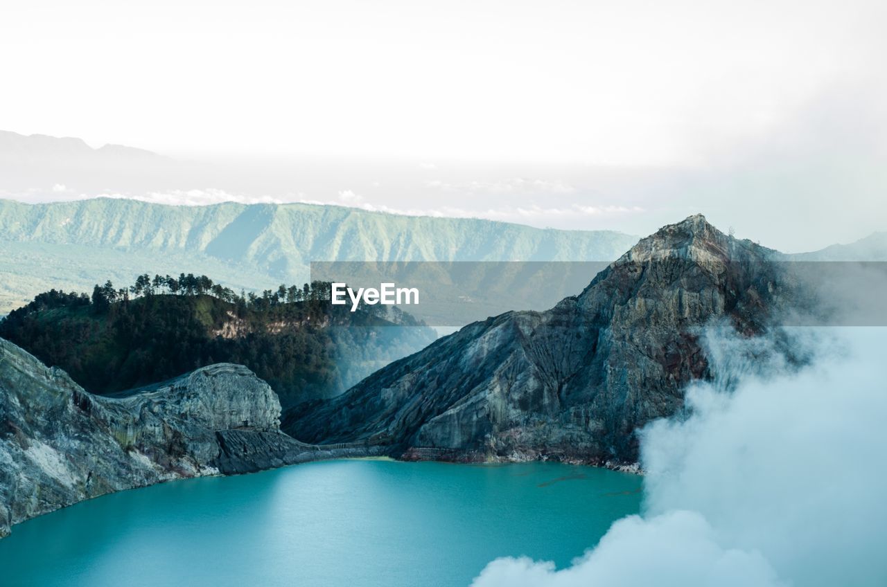 Scenic view of lake and mountains