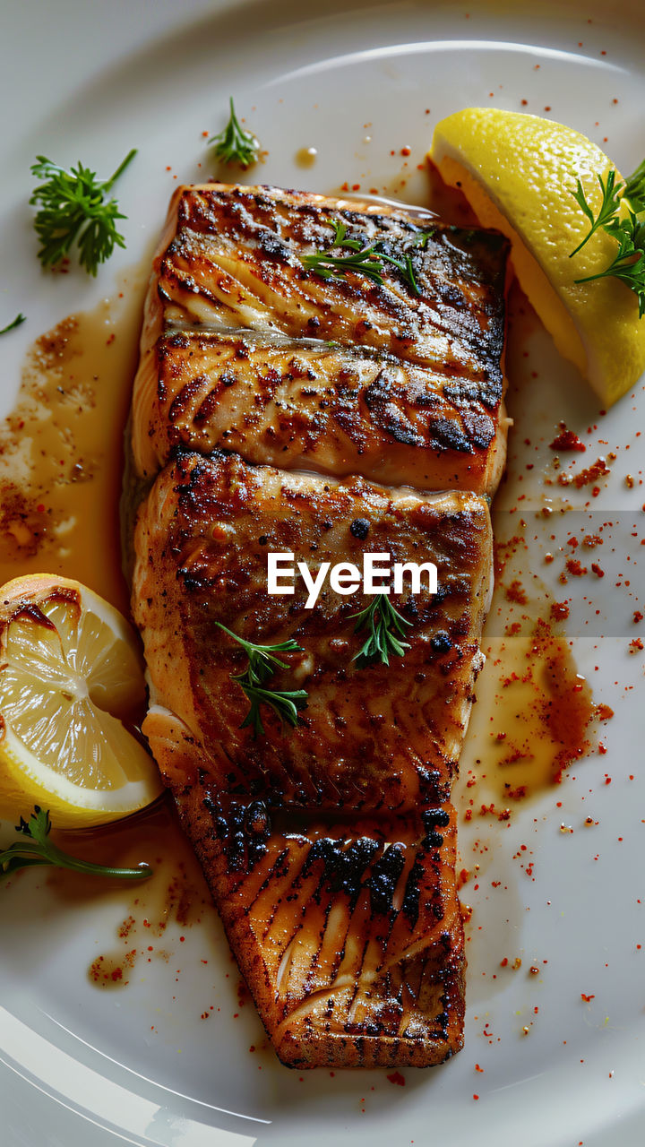 high angle view of food in plate