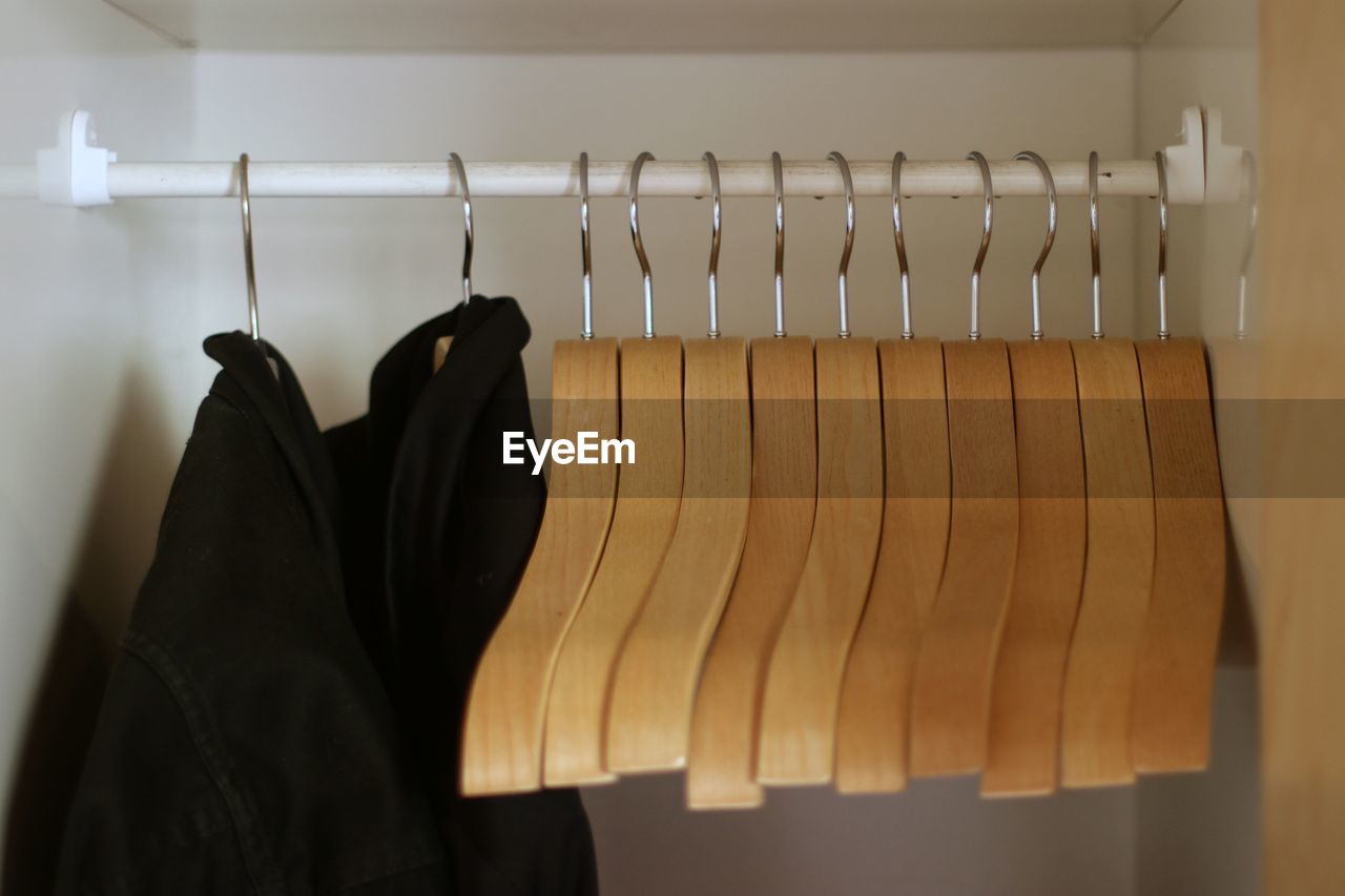 Clothes hanging on rack