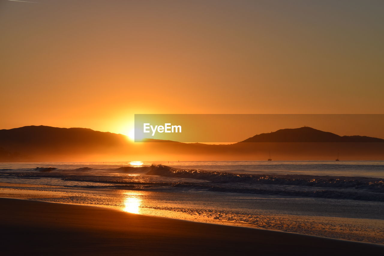 SCENIC VIEW OF SEA DURING SUNSET