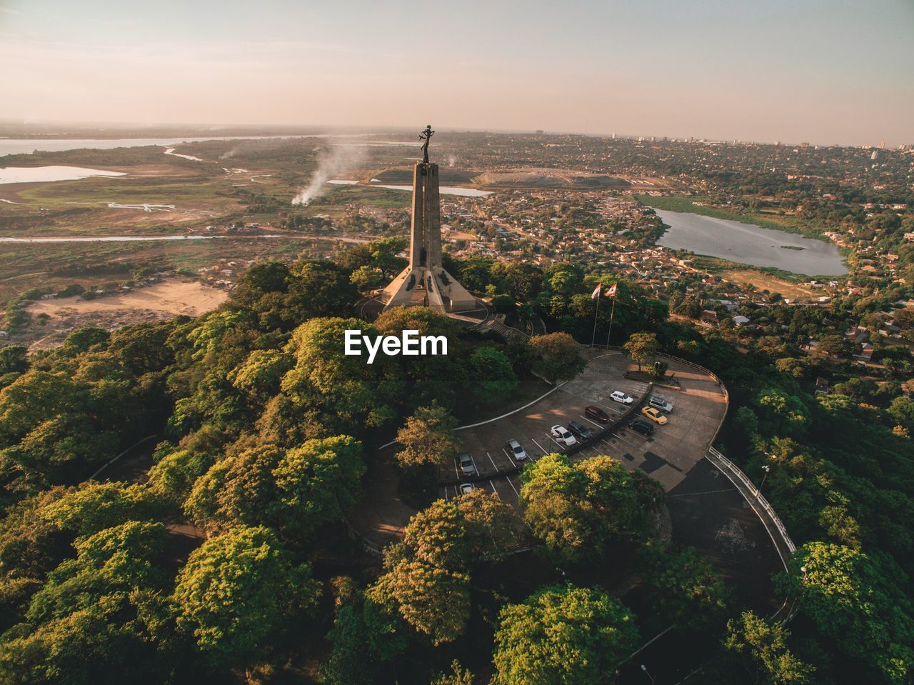 High angle view of city