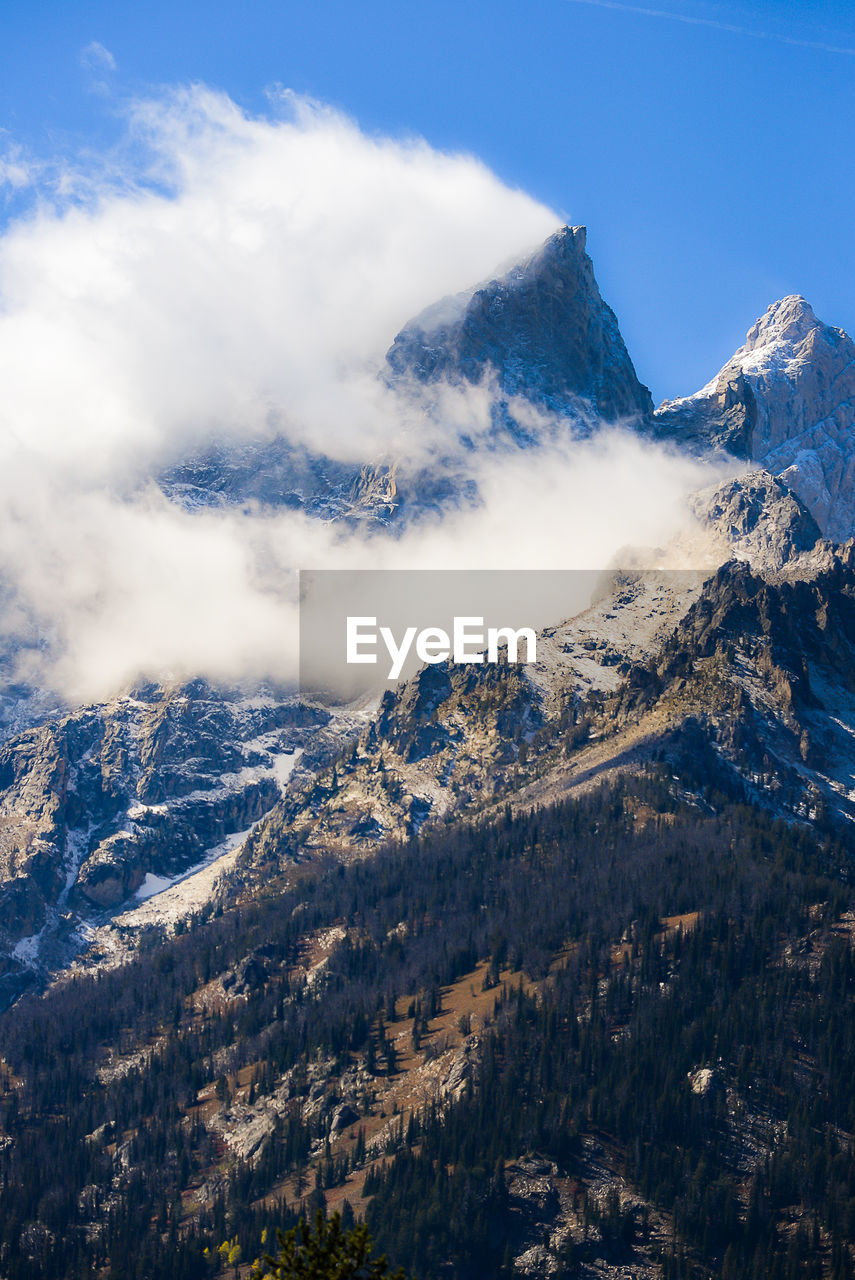 AERIAL VIEW OF SNOWCAPPED MOUNTAIN AGAINST SKY