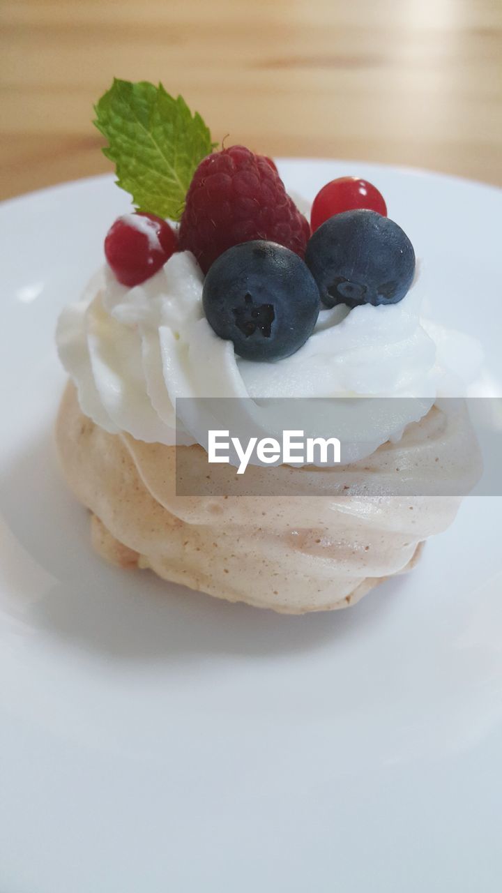 Close-up of ice cream in plate