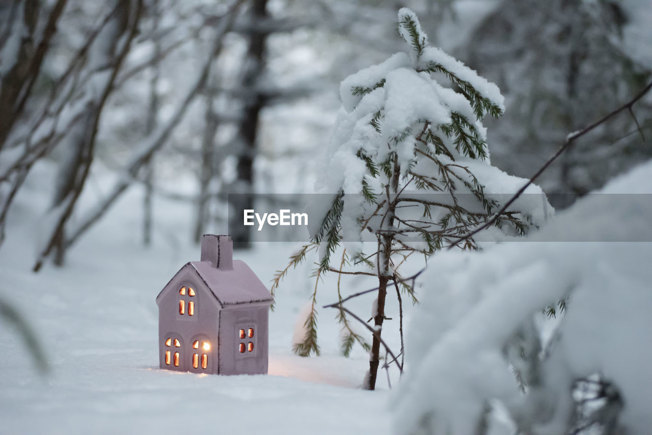 Snow and a small little house in swedish winter