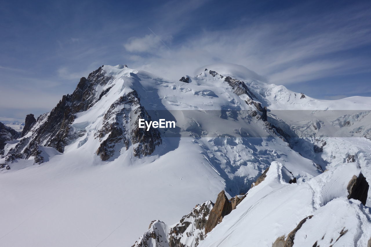 SCENIC VIEW OF SNOW COVERED MOUNTAIN AGAINST SKY