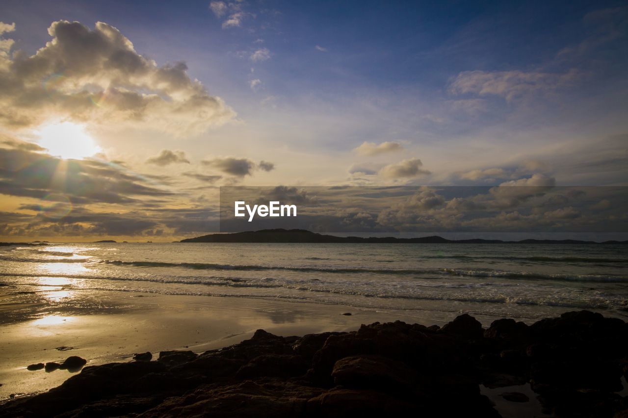 SCENIC VIEW OF SEA DURING SUNSET