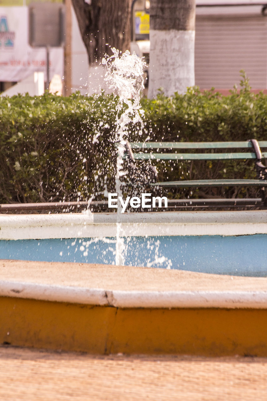 View of fountain in park