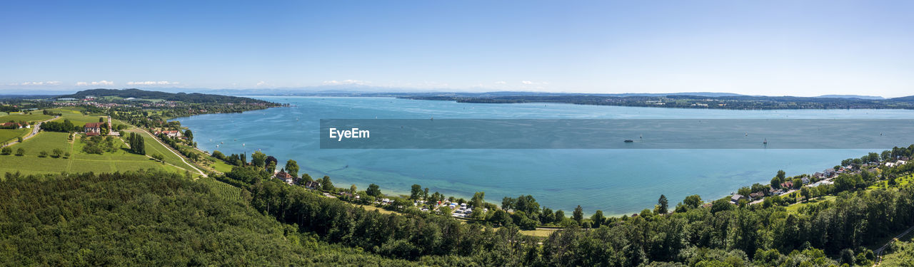 Amazing panoramic view of beautiful coastline bodensee lake