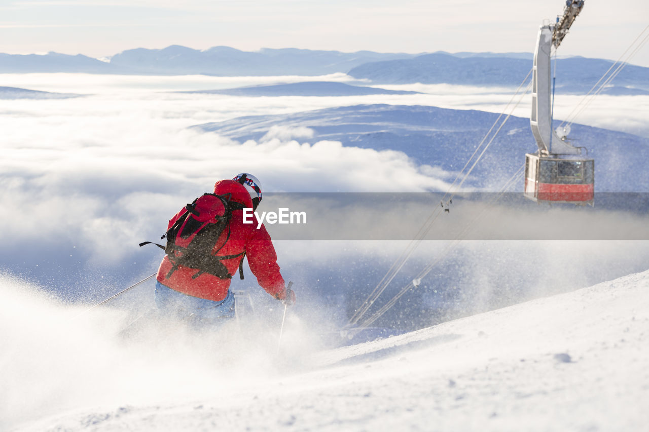 Person skiing  on the move