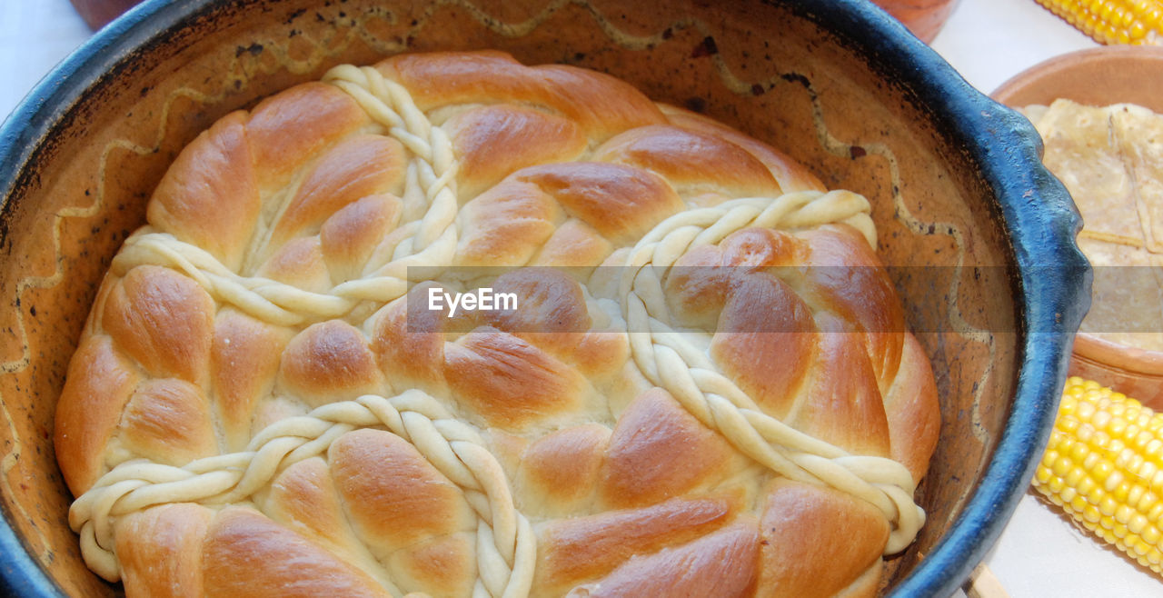 Close-up of bread in container