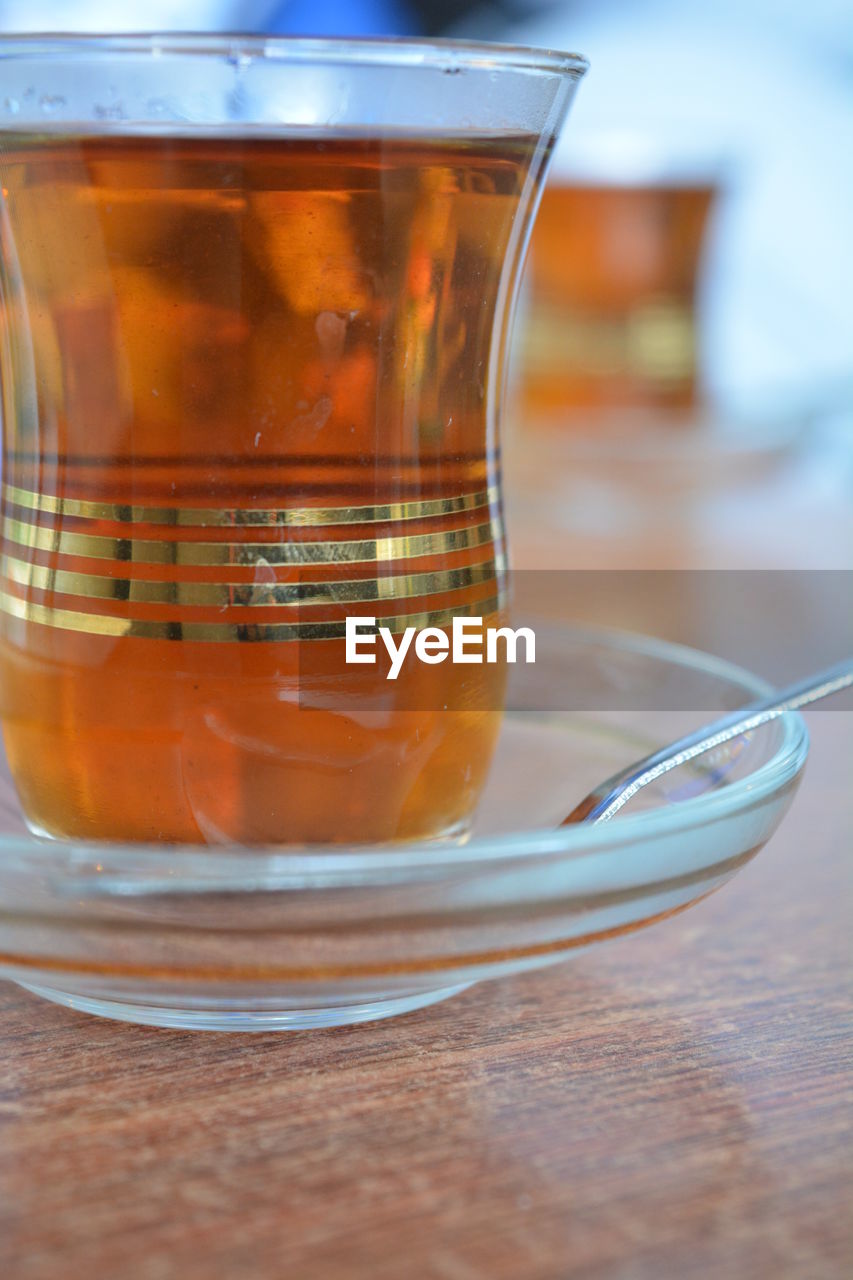 Close-up of herbal tea on table