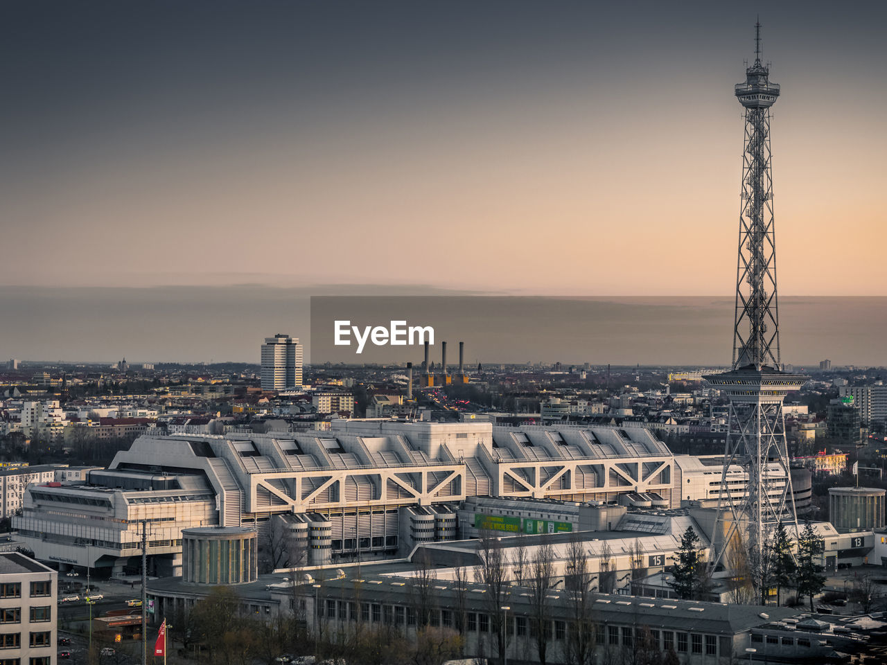 High angle view of cityscape. funkturm.