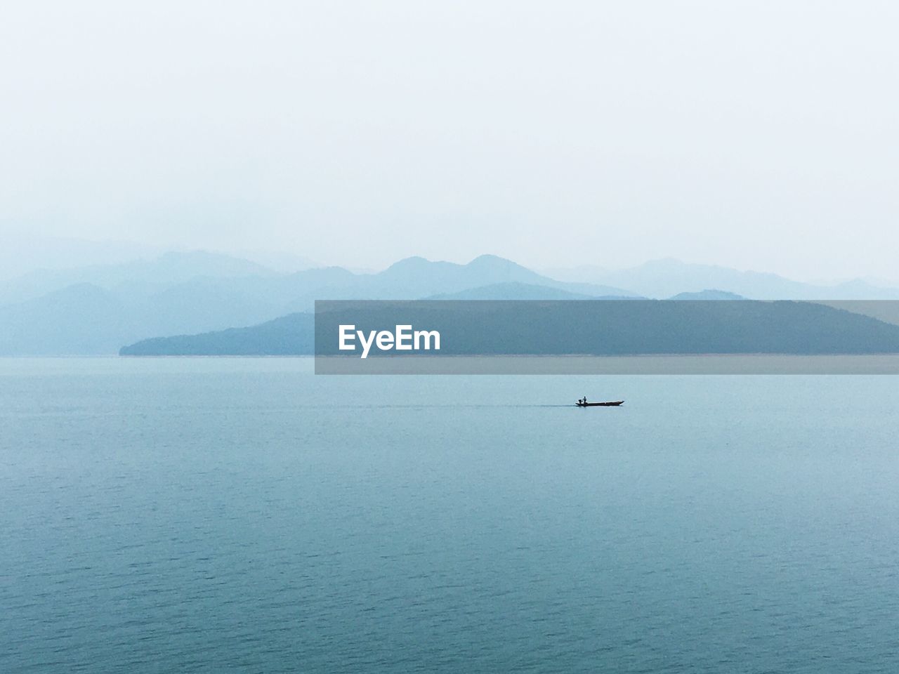 Boat in sea against clear sky