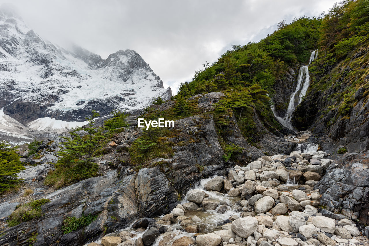 Scenic view of rocky mountains against sky