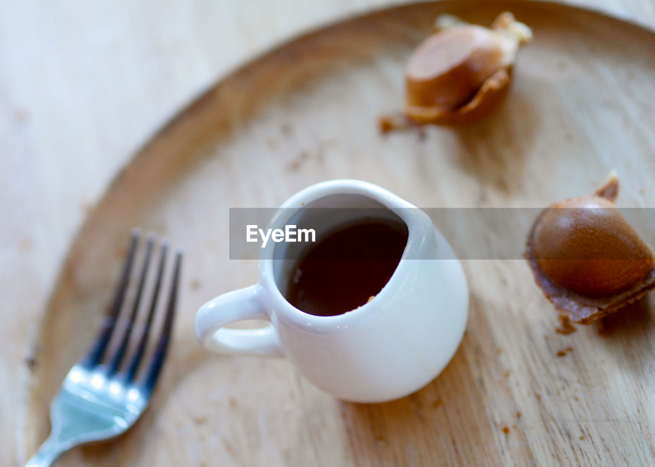 CUP OF COFFEE AND TEA ON TABLE