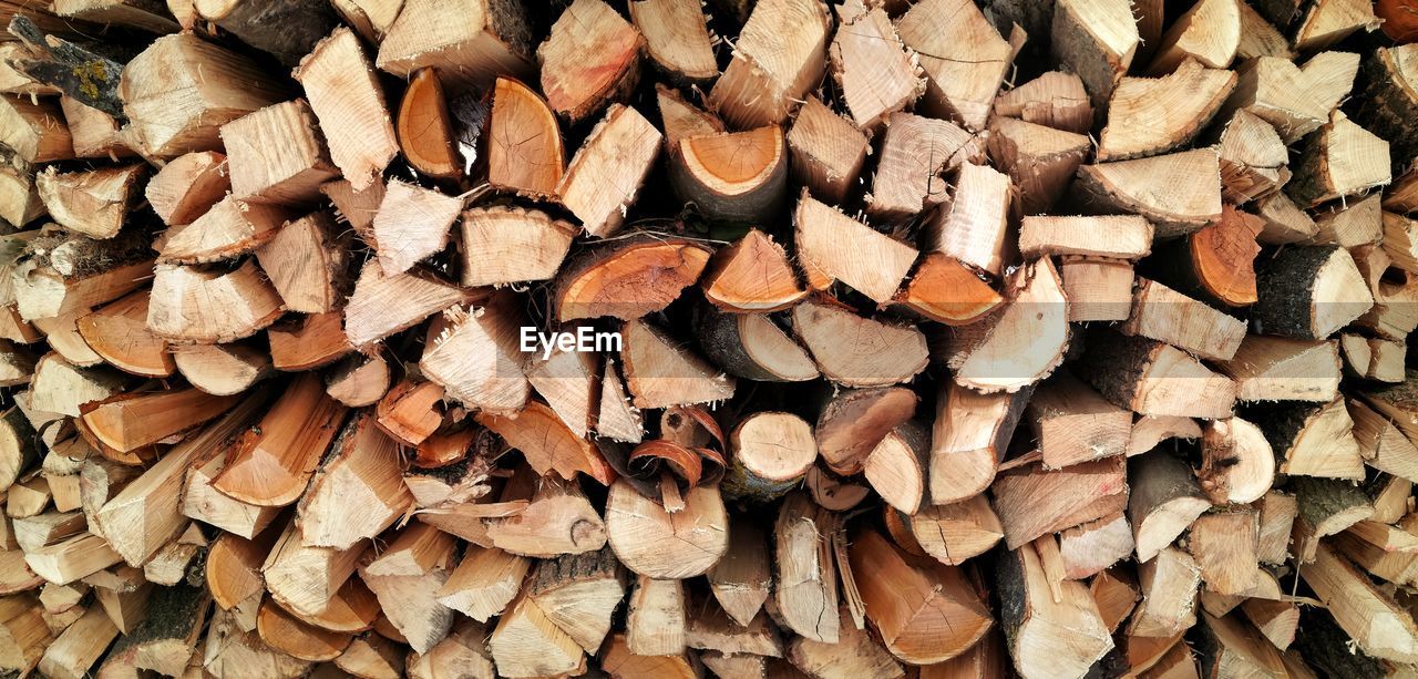 Full frame shot of firewood