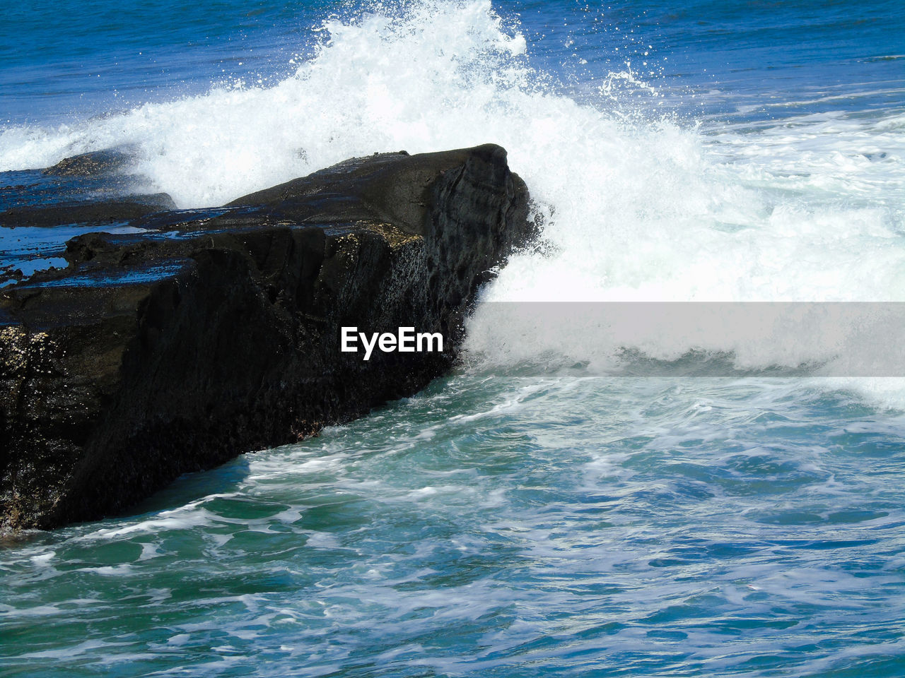 WAVES SPLASHING ON ROCK