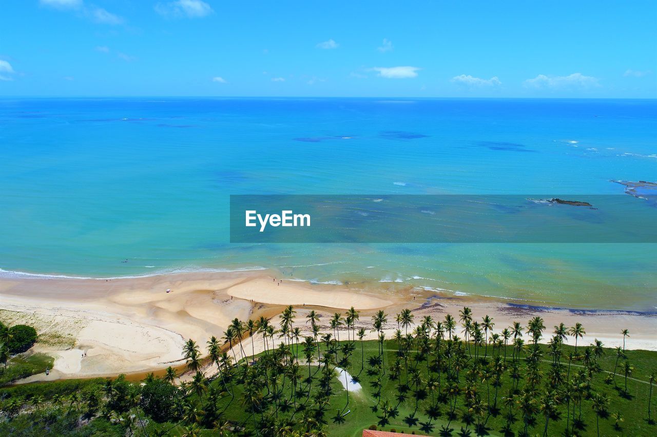 High angle view of sea against sky