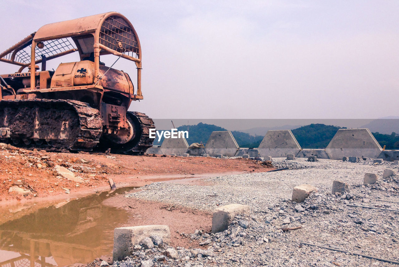 View of construction vehicle against sky