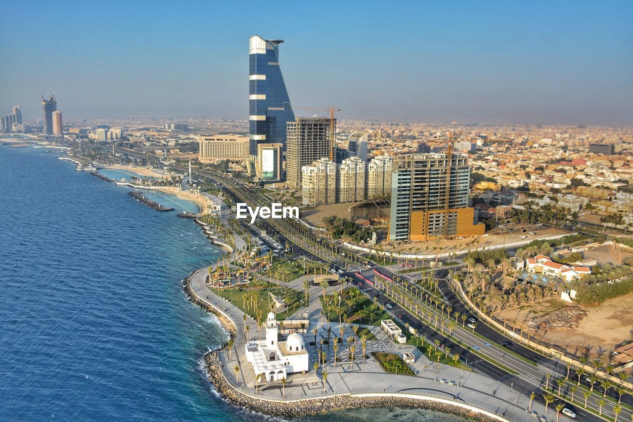 High angle view of cityscape