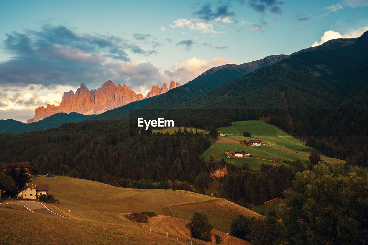 Scenic view of landscape against sky during sunset