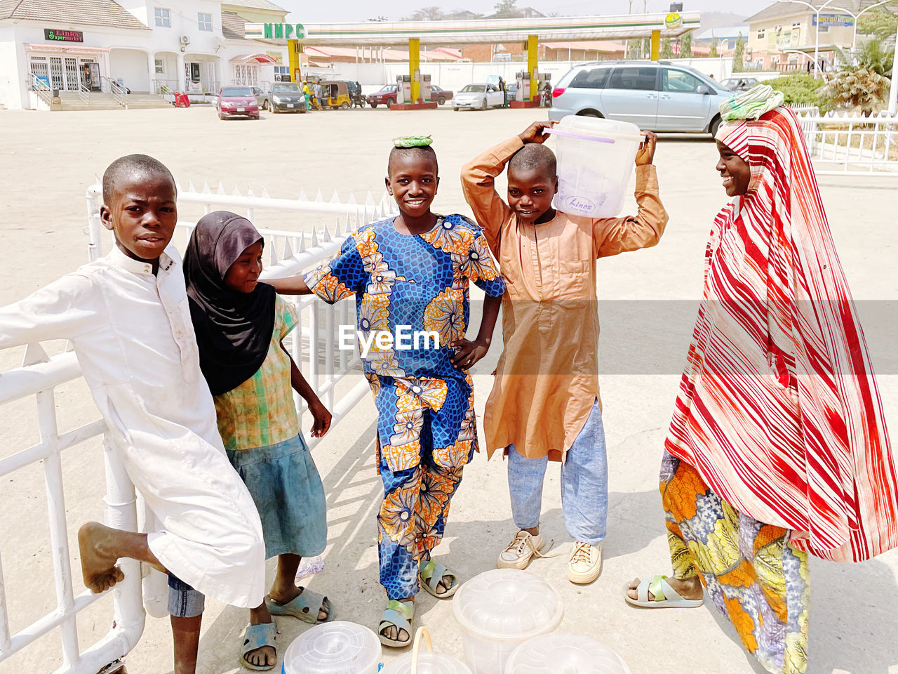 Group of african kids standing against the wall