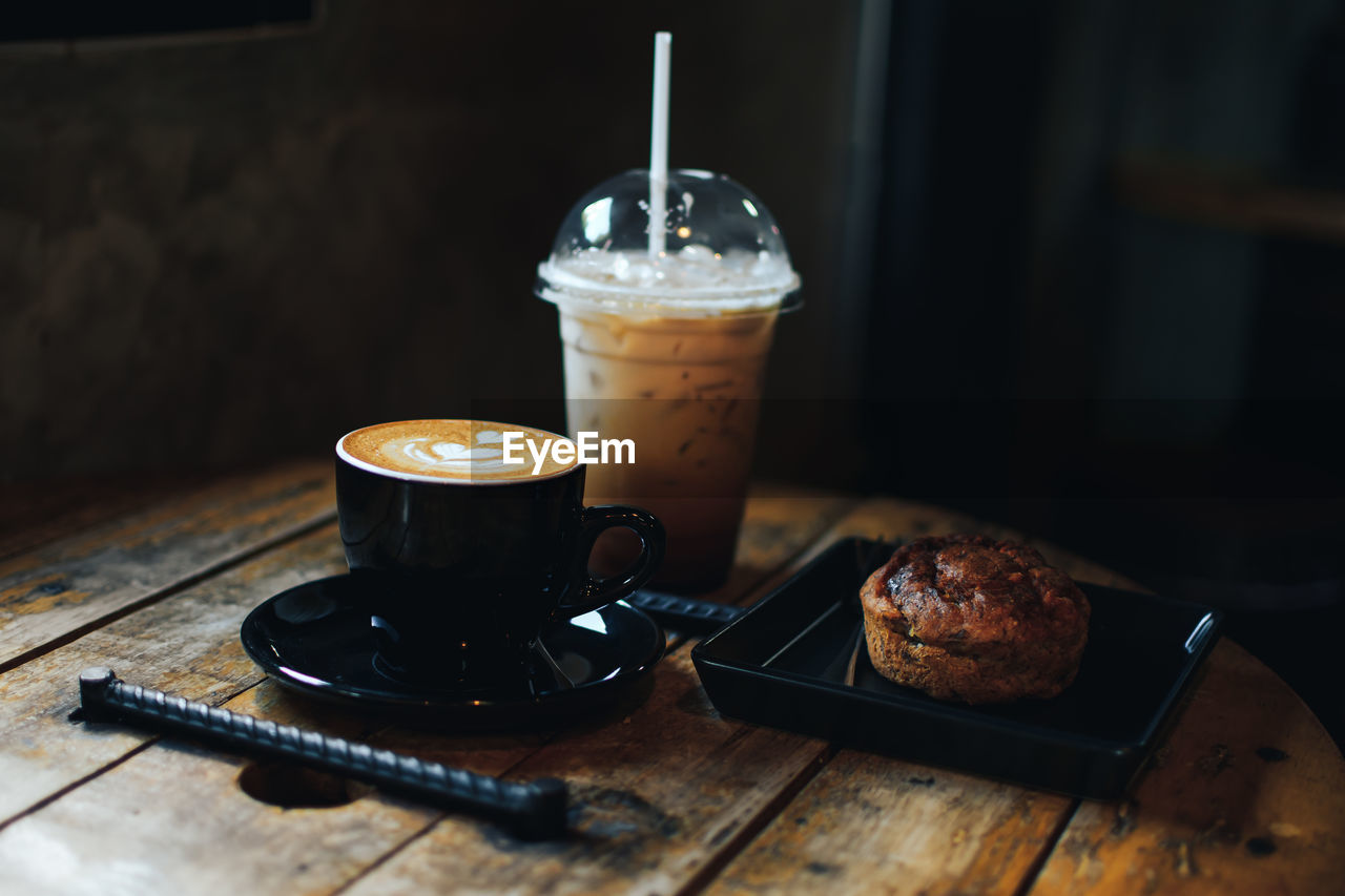 Coffee cup on table